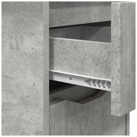 Comodino Grigio cemento 30,5 x 30 x 43 cm Legno multistrato - Foto 9