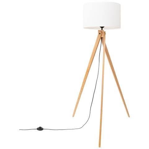 Lampada Da Terra Natt Bianco Sl. 1908 - Moderno Lampada Da Terra Legno Bianco /naturale 140x77x77 Cm - Foto 2