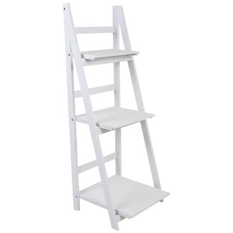 Scala A Scaffale In Legno Laccato Bianco 41x38x110/115h Cm - Foto 1