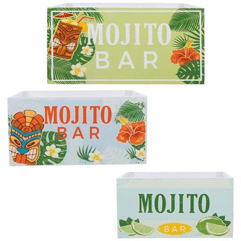 Cassettiera In Legno Stampata Set 3 Pz 36x26x18h-31x21x16h-26x16x14h Cm - Foto 2
