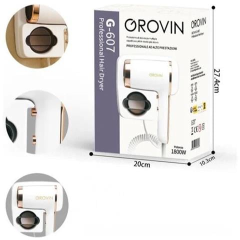 Asciugacapelli Asciuga Capelli Hotel Grov 1800w Phon Albergo Parete Muro G-607 - Foto 2