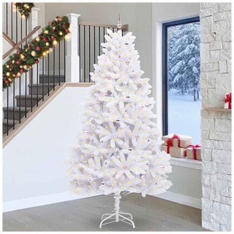 Albero di Natale Artificiale con Rami Pieghevoli Bianco 270 cm - Foto 2