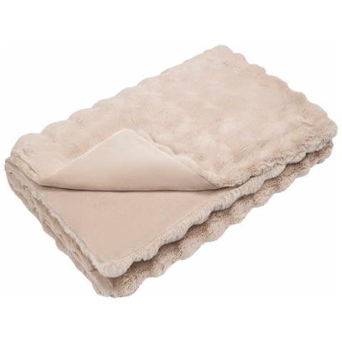 Coperta antiscivolo in finta di coniglio Olite Beige Poliestere - Foto 1