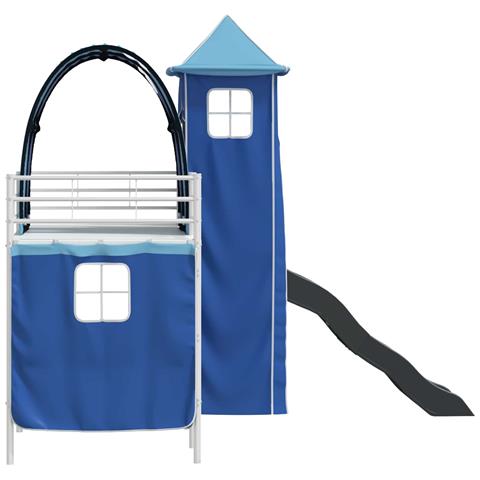 Struttura del letto loft per bambini Bianco e Blu 99,5 x 190 cm - Foto 9