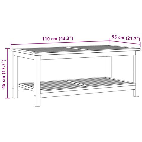 Tavolo laterale Olio Naturale 110 x 55 x 45 cm - Foto 9
