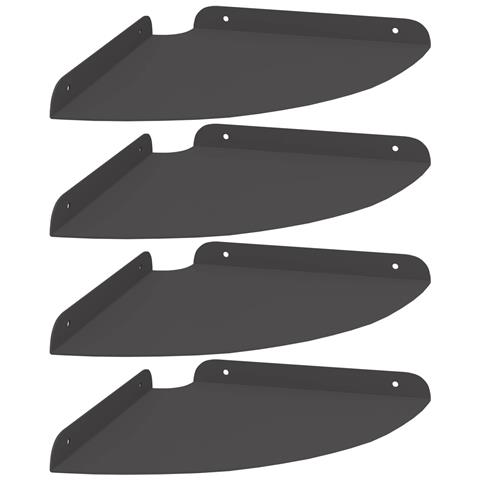 Mensola sospesa con lo scaffale 4 pcs Nero 24 x 24 x 2 cm - Foto 1
