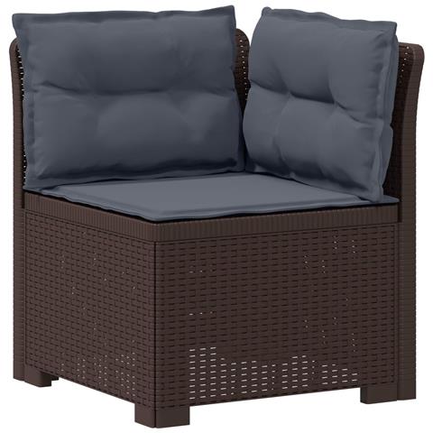 Divano da Giardino a 1 Posto con Cuscini Aspetto Rattan PP - Foto 1