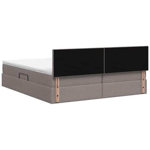 Letto con Contenitore con testiera 2 pz Tortora Pelle Sintetica - Foto 9