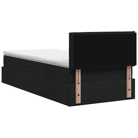 Letto con contenitore e materasso Nero 100 x 200 cm Velluto - Foto 9