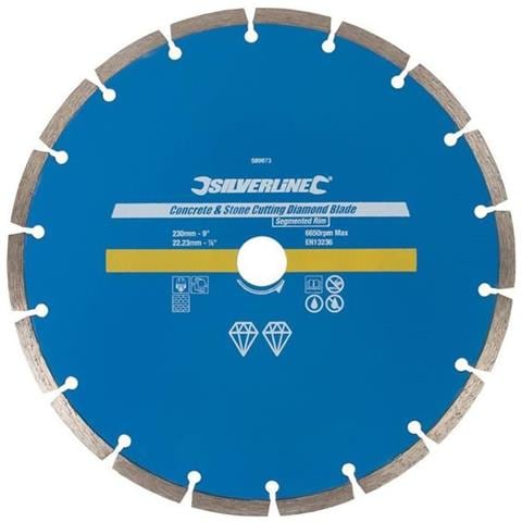 589673 Lama A Disco Diamantata Per Taglio Cemento E Pietra Bordo Segmentato 230 X 22,23 Mm - Foto 2