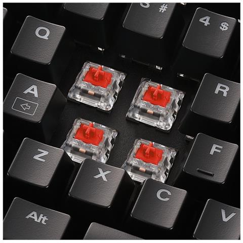 Tastiera Gaming USB Meccanica Skiller SGK3 Kailh Rosso RGB Retroilluminata Colore Nero (Layout Tedesco) - Foto 2