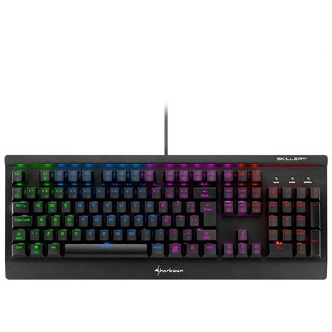 Tastiera Gaming USB Meccanica Skiller SGK3 Kailh Rosso RGB Retroilluminata Colore Nero (Layout Tedesco) - Foto 4