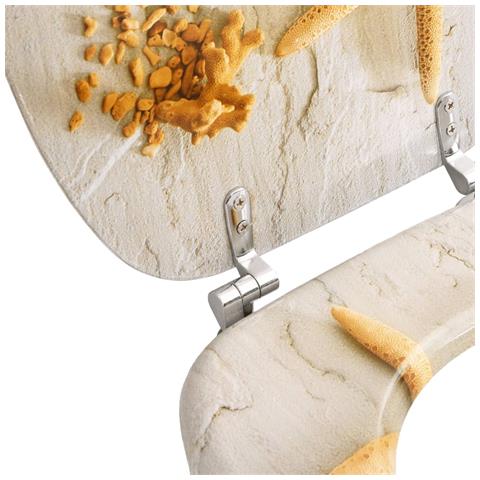 Tavolette WC con Coperchi 2 pz in MDF Design Stella Marina - Foto 2