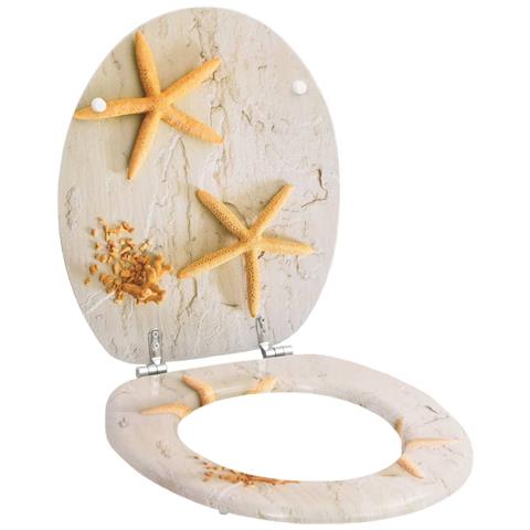 Tavolette WC con Coperchi 2 pz in MDF Design Stella Marina - Foto 9