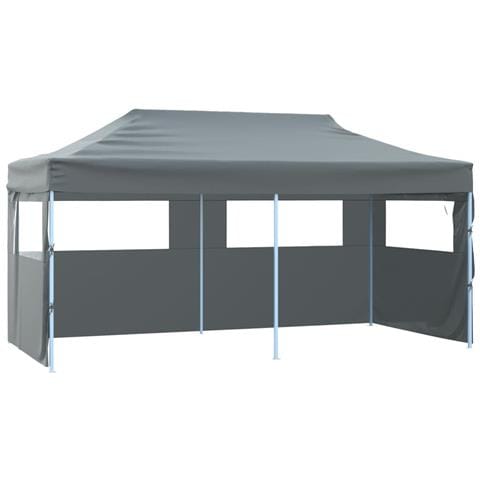 Gazebo Pieghevole Con 4 Pareti 3x6m Acciaio Antracite - Foto 1