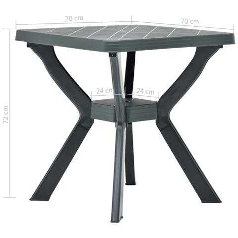 Tavolo Da Bistrot Antracite 70x70x72 Cm In Plastica - Foto 6