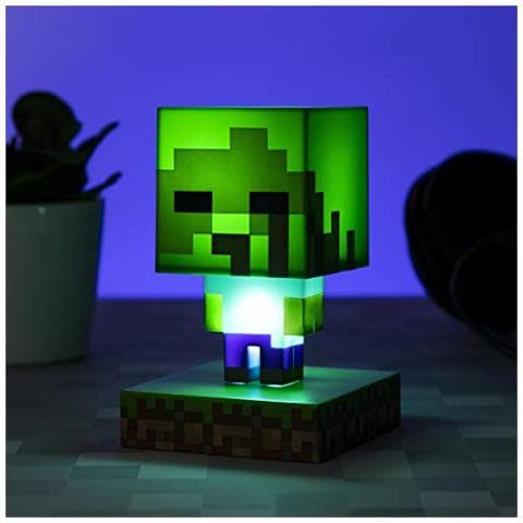 Minecraft Zombie Icon Light BDPMini Lampada da NotteDivertimento Pixelated Super Luminoso, Multicolore - Foto 2