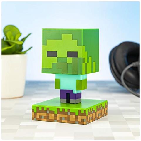 Minecraft Zombie Icon Light BDPMini Lampada da NotteDivertimento Pixelated Super Luminoso, Multicolore - Foto 4