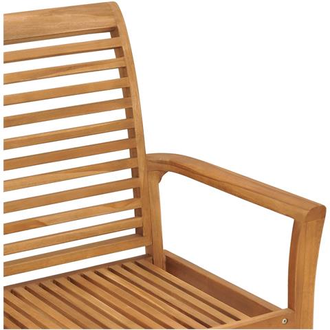 Panca Da Giardino Con Cuscino Rosso A Quadri 112 Cm Legno Teak - Foto 9