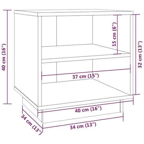 Comodini 2 Pz Grigi 40x34x40 Cm In Legno Massello Di Pino - Foto 2