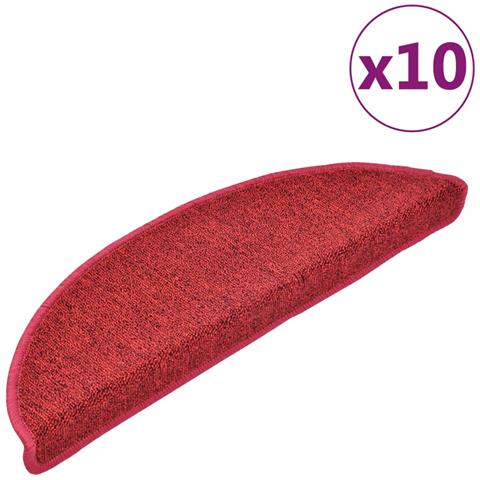 Tappetini per Scale 10 pz 56x17x3 cm Bordeaux - Foto 1