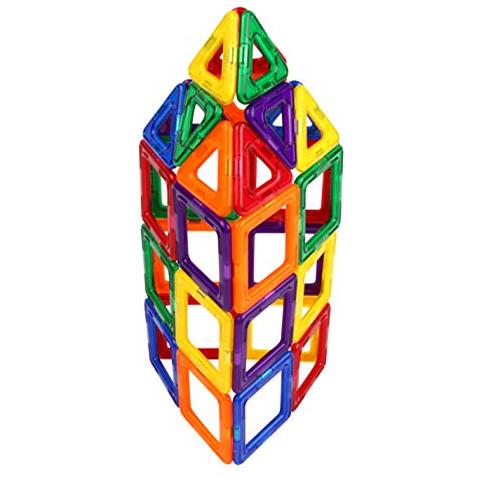 Designer Set (62 Pezzi) Blocchi Magnetici, Kit Educativo Di Piastrelle Magnetiche, Forme Di Costruzione Magnetiche Set Di Giocattoli Stem - Foto 2