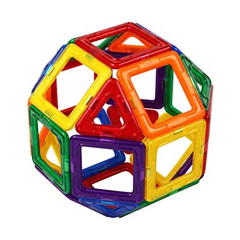 Designer Set (62 Pezzi) Blocchi Magnetici, Kit Educativo Di Piastrelle Magnetiche, Forme Di Costruzione Magnetiche Set Di Giocattoli Stem - Foto 3
