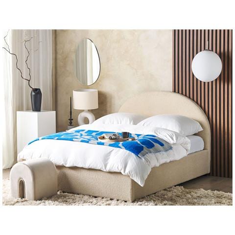 Letto Contenitore Bouclé Beige 140 X 200 Cm Vaucluse - Foto 1