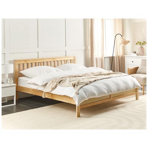 Letto Legno Di Pino Mayenne 180 X 200 Cm Marrone Chiaro - Foto 1