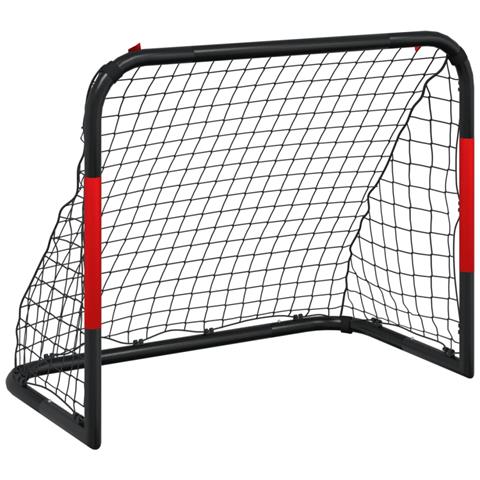 Porta Da Calcio Con Rete Rossa E Nera 90x48x71 Cm In Acciaio - Foto 2