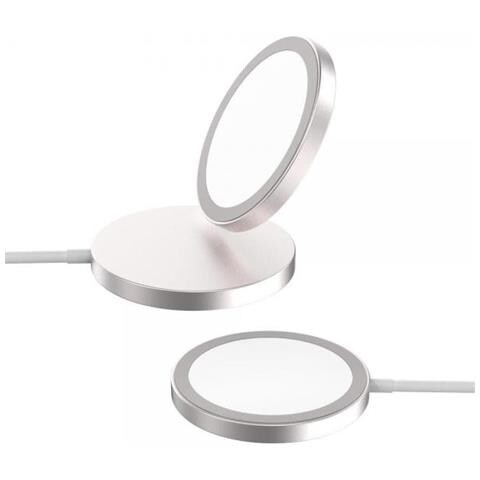 Es638102 Caricabatterie Per Dispositivi Mobili Smartphone Alluminio, Bianco Ac Carica Wireless Ricarica Rapida Interno - Foto 2