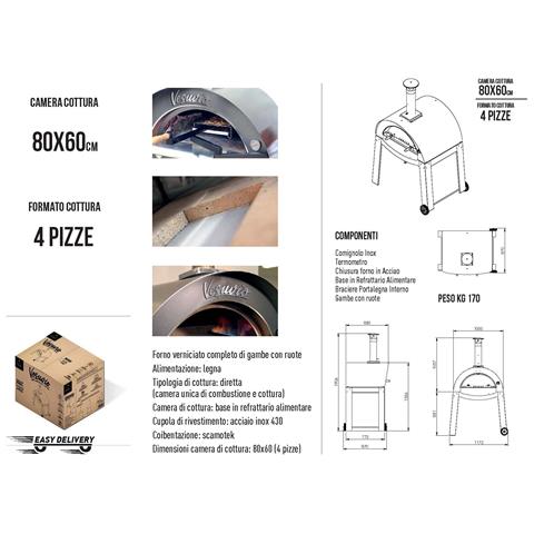 Forno A Legna 4 Pizze Cottura Diretta Su Pietra Bella Napoli Vesuvio - Foto 8