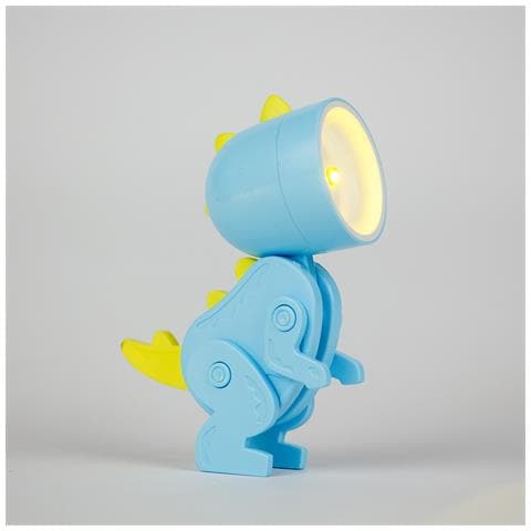 Puppy Dinosauro Mini Lampada Celeste A Forma Di Dinosauro Da Tavolo Pieghevole A Led Luce Calda Regolabile E Tascabile Per La Lettura O Illumina Sul Tuo Comodino O Scrivania Pile Incluse - Foto 1