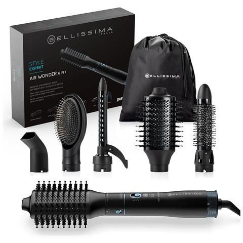 Bellissima Style Expert Air Wonder 6 In 1 Spazzola Ad Aria Calda 6 Accessori Ioni In Ceramica E Olio Di Argan 1000 W - Foto 1
