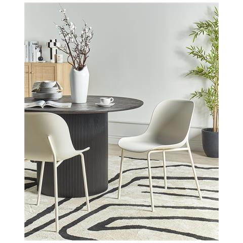Sedia Da Pranzo Set Di 2 Beige Chiaro Beloit - Foto 1