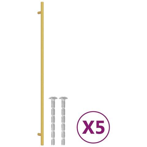 Maniglie per Mobili 5pz Oro 480mm in Acciaio Inox - Foto 2