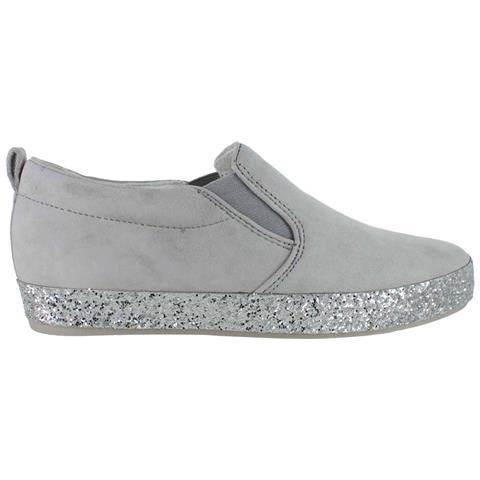 Mezze Scarpe Slip-on In Pelle Grigio Argento Da Donna 37 - Foto 1