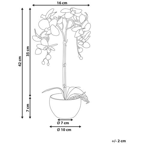 Pianta Artificiale Orchid Bianco - Foto 5