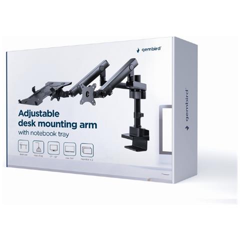 MA-DA3-02 Supporti a parete per TV 81,3 cm (32") Scrivania Nero - Foto 7