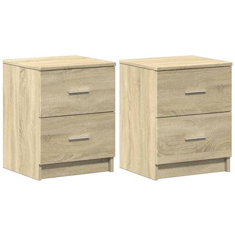 Comodini 2 Pz Con 2 Cassetti Rovere Sonoma 40x36x50 Cm - Foto 2