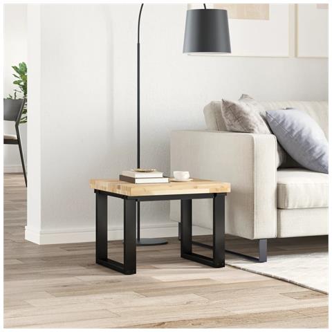 Piano Tavolo Quadrato 50x50x4 Cm In Legno Massello Di Acacia - Foto 3