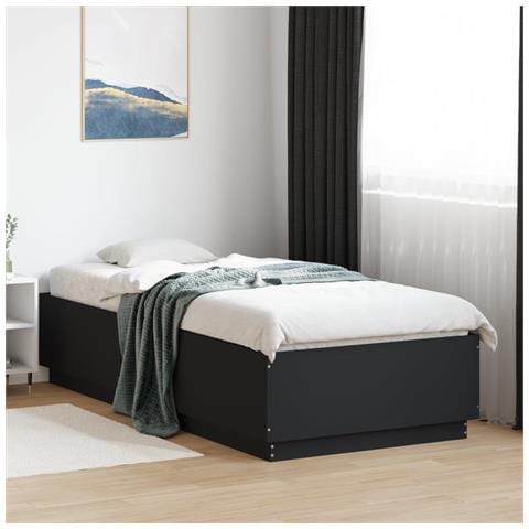Giroletto Con Luci Led Nero 100x200 Cm In Legno Massello - Foto 1