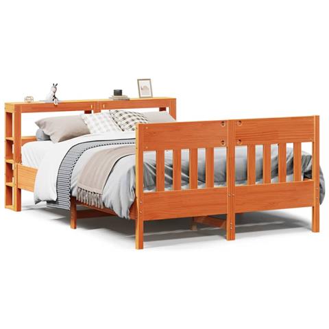 Letto Senza Materasso Marrone Cera 120x200 Cm In Legno Di Pino - Foto 2