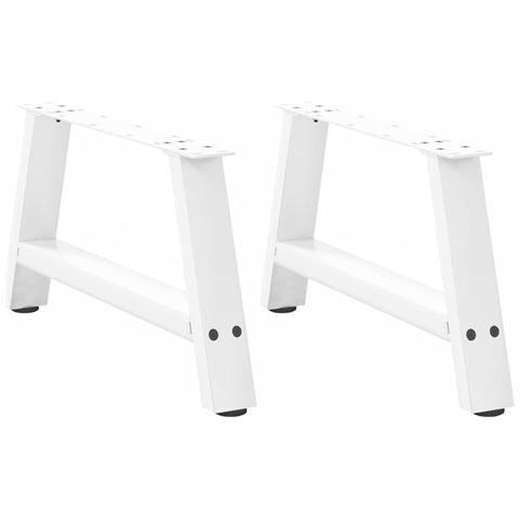 Gambe Tavolino Da Caffè A A 2 Pz Bianco 70x(30-31) Cm Acciaio - Foto 1