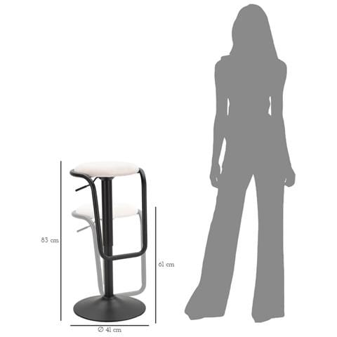 Sgabello Alto Mf448 - Bianco - Metallo - 41x41x61 Cm - Foto 8