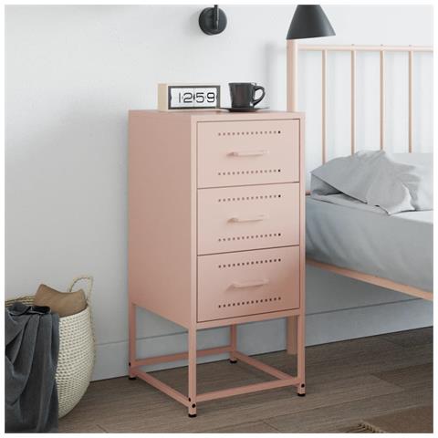 Lusso Casadino -  Comodino Rosa 36x39x78 Cm In Acciaio - Foto 2