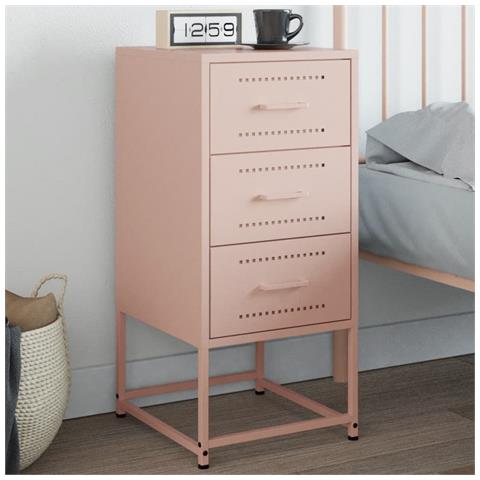 Lusso Casadino -  Comodino Rosa 36x39x78 Cm In Acciaio - Foto 8