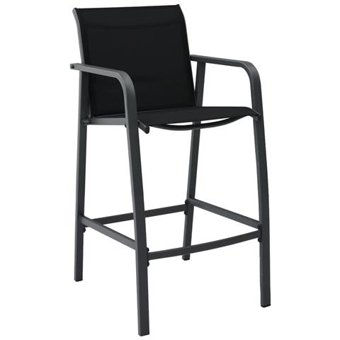 Lusso Casadino -  Sgabelli Da Bar Da Giardino 4 Pz Neri In Textilene - Foto 1