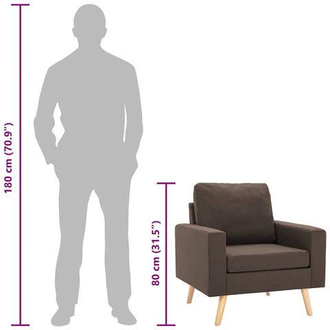 Lusso Casadino -  Poltrona Marrone In Tessuto - Foto 8