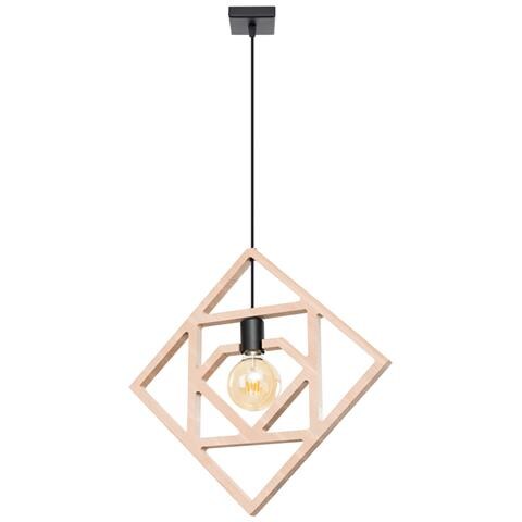 Lampada A Sospensione Caro Sl. 1757 - Moderno Lampada A Sospensione Legno Naturale /nero 145x50x8 Cm - Foto 1